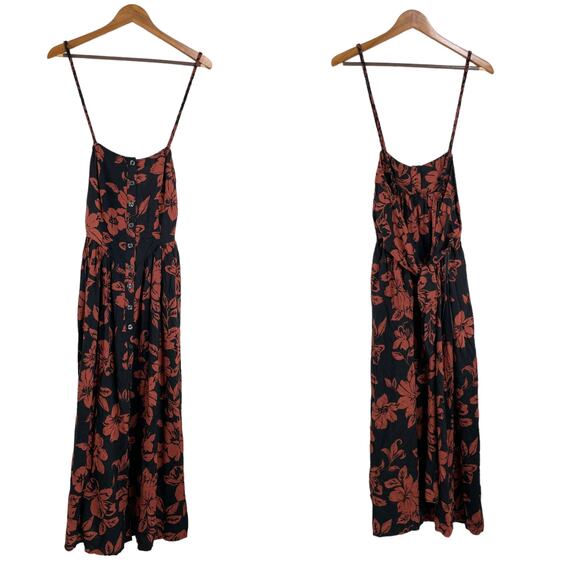 Free People NWT The Perfect Sundress Floral Midi Button Dress Size S Tie Back - Picture 5 of 12